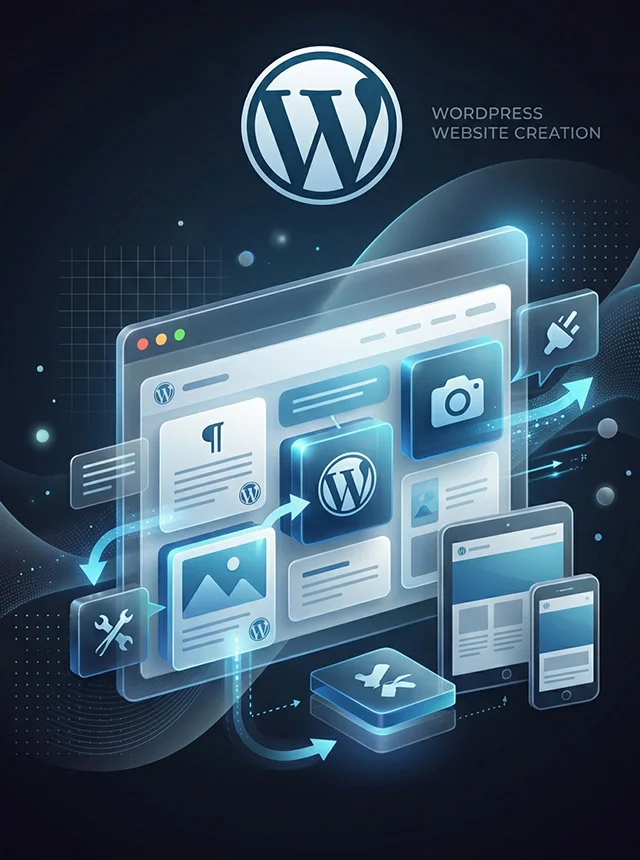 Custom WordPress website design and development, including WooCommerce stores